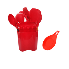 14pcs Non Stick Silicone Kitchen Utensil Set with Spoon Rest