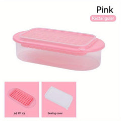 Ice Cube Mold Tray with Lid and Storage Box - Easy Release
