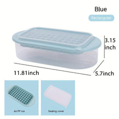 Ice Cube Mold Tray with Lid and Storage Box - Easy Release