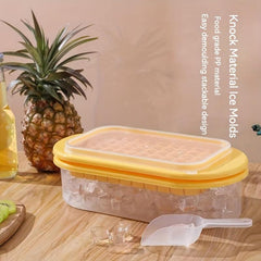 Ice Cube Mold Tray with Lid and Storage Box - Easy Release