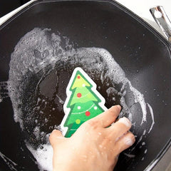 Christmas Pot Sponge Cartoon Dish Brush for Cleaning Kitchen Sink