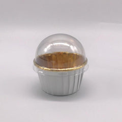 50pcs Disposable Paper Cupcake Cups With Lids Heat Resistant