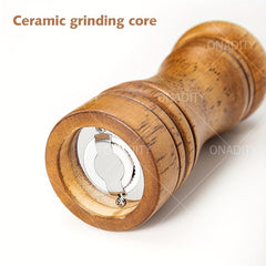 1pc Pepper Grinder Household Sea Salt Ginder Oak Wood Spice Grinder
