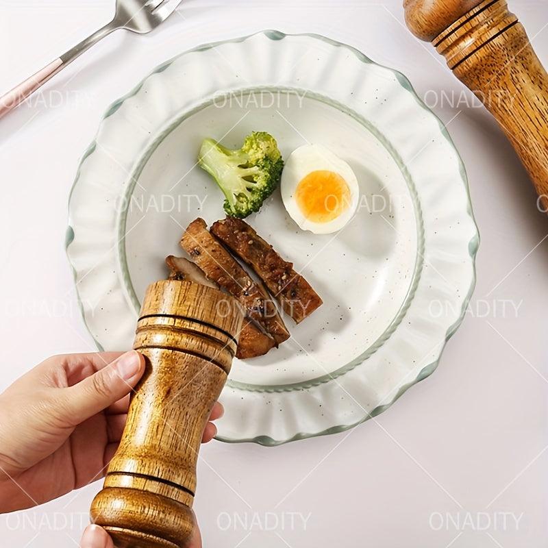 1pc Pepper Grinder Household Sea Salt Ginder Oak Wood Spice Grinder