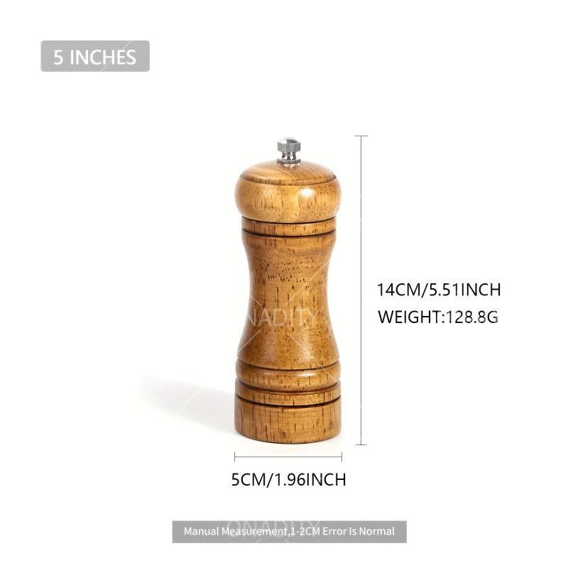 1pc Pepper Grinder Household Sea Salt Ginder Oak Wood Spice Grinder