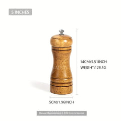 1pc Pepper Grinder Household Sea Salt Ginder Oak Wood Spice Grinder