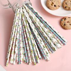 100pcs Hawaiian Tropical Party Paper Straws for Wedding Bridal Jui