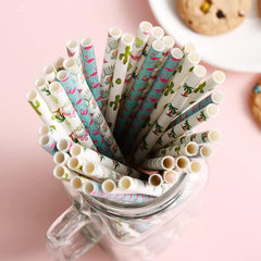 100pcs Hawaiian Tropical Party Paper Straws for Wedding Bridal Jui