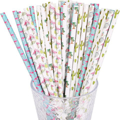 100pcs Hawaiian Tropical Party Paper Straws for Wedding Bridal Jui