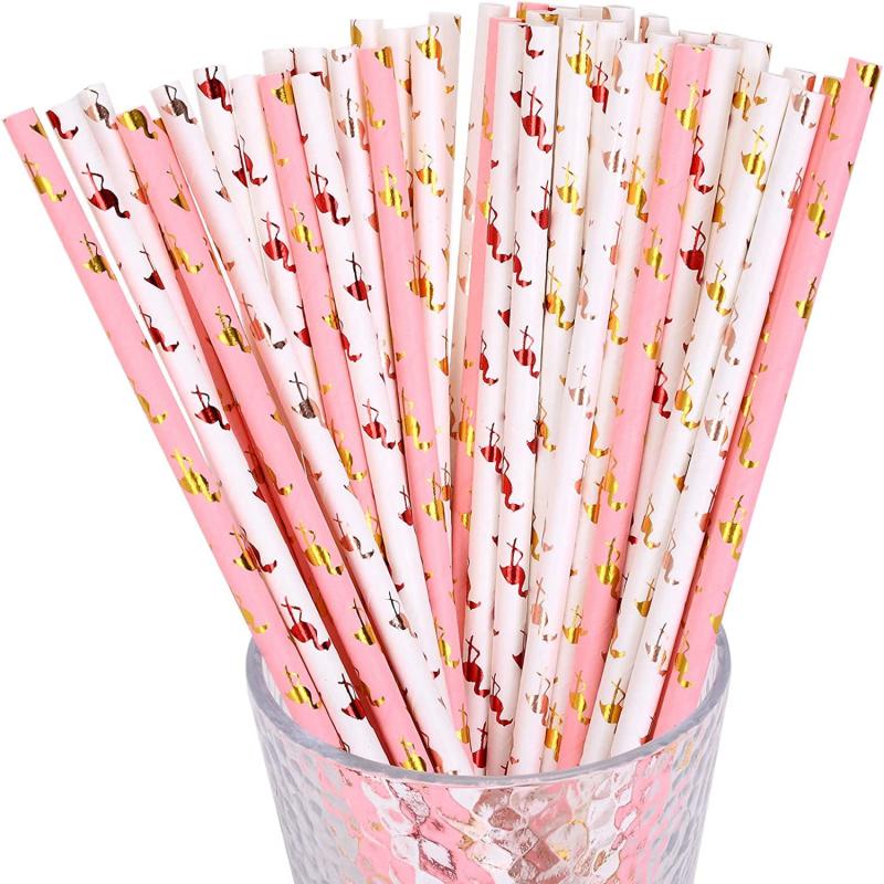 100pcs Hawaiian Tropical Party Paper Straws for Wedding Bridal Jui
