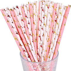 100pcs Hawaiian Tropical Party Paper Straws for Wedding Bridal Jui