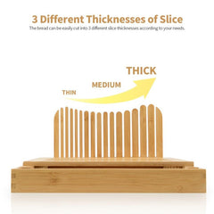 Bamboo Bread Slicer With Crumbs Tray Foldable Wooden Bread Slicer