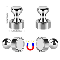 Neodymium Push Pin Magnets for Fridge Office Whiteboard - Pack of 50
