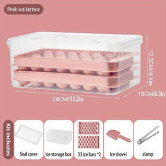 33 Ball Ice Tray Set with Fresh-keeping Box, Clip, and Shovel
