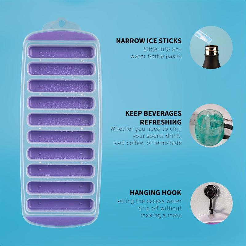 Silicone Narrow Ice Stick Cube Trays for Sports and Water Bottles