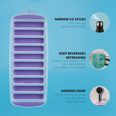Silicone Narrow Ice Stick Cube Trays for Sports and Water Bottles