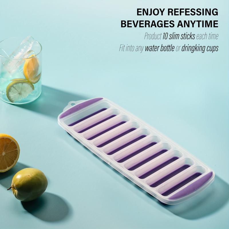 Silicone Narrow Ice Stick Cube Trays for Sports and Water Bottles