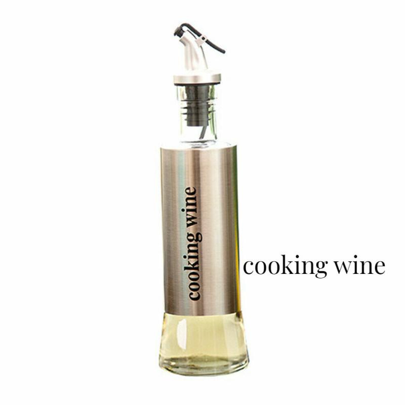 300ml Stainless Steel Olive Bottle Nozzle Vinegar Dispenser Kitchen Storage