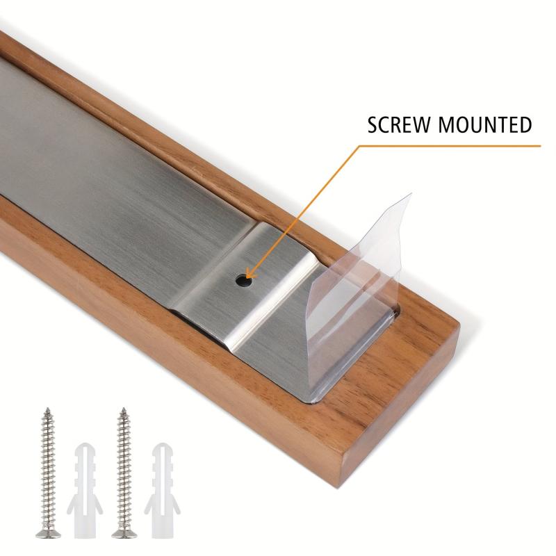 Magnetic Walnut Wood Holder for Kitchen Knives