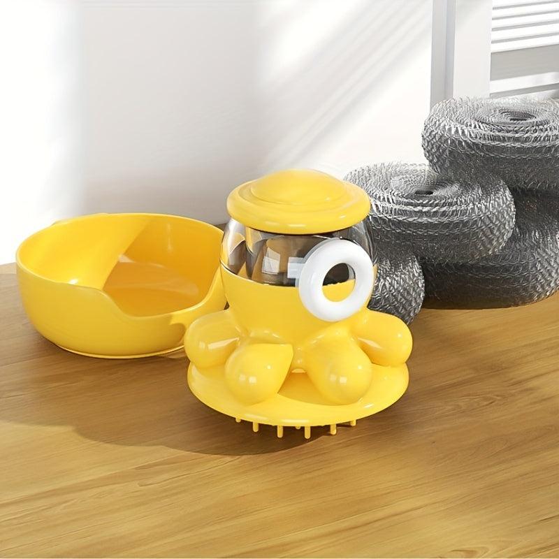 Octopus Pot Brush With Soap Dispenser - Mini Dish Brush