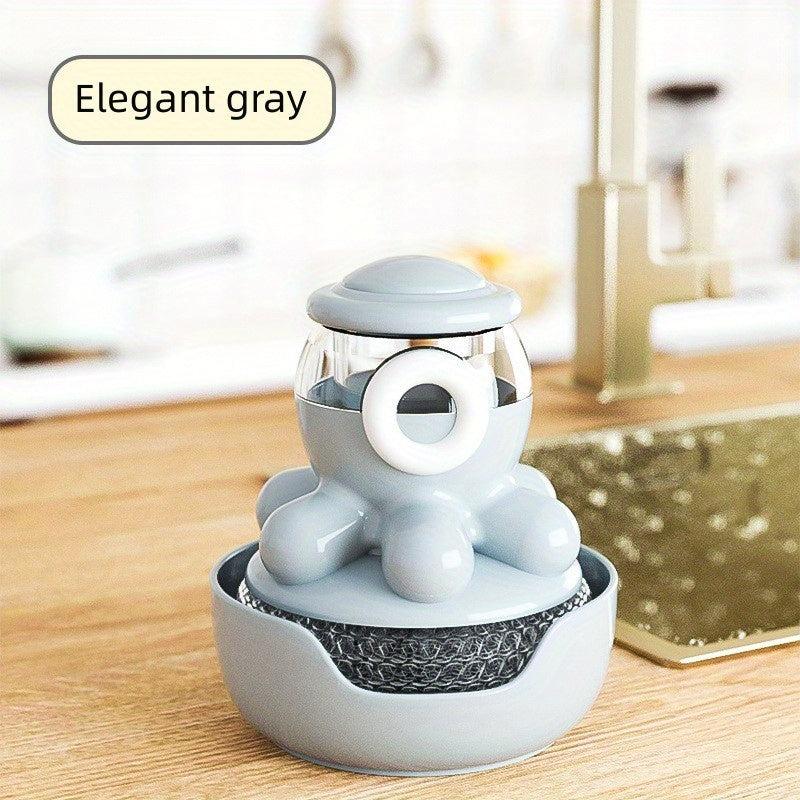 Octopus Pot Brush With Soap Dispenser - Mini Dish Brush