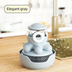 Octopus Pot Brush With Soap Dispenser - Mini Dish Brush