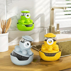 Octopus Pot Brush With Soap Dispenser - Mini Dish Brush