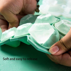 Diamond Ice Cube Tray Flexible Mold Easy Release Ice Maker