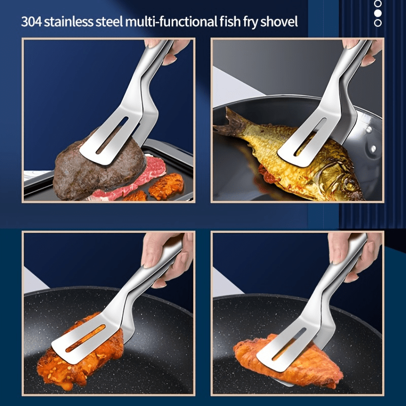 Stainless Steel Barbecue Spatula Tongs Multifunctional BBQ Steak Clamp