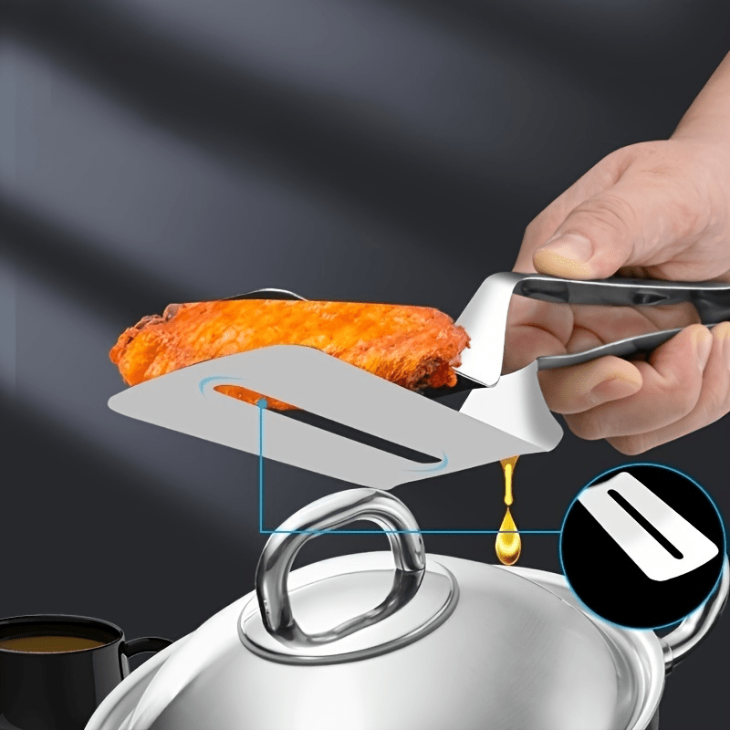 Stainless Steel Barbecue Spatula Tongs Multifunctional BBQ Steak Clamp