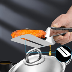 Stainless Steel Barbecue Spatula Tongs Multifunctional BBQ Steak Clamp