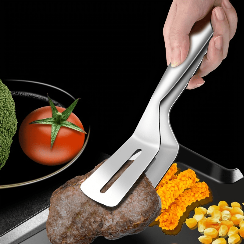 Stainless Steel Barbecue Spatula Tongs Multifunctional BBQ Steak Clamp