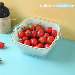 Double Layer Drain Basket Vegetable Washing Basket Colander Strainer