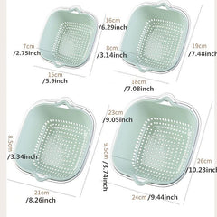 Double Layer Drain Basket Vegetable Washing Basket Colander Strainer