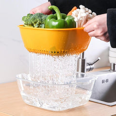 Double Layer Drain Basket Vegetable Washing Basket Colander Strainer