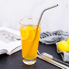 5pcs Stainless Steel Straw Set Coffee Colorful Elbow Metal Straw