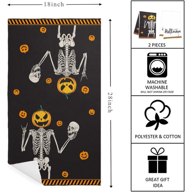 2pcs Halloween Skeleton Hand Dish Cloths