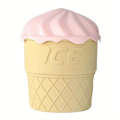 Ice Cream Cone Shaped Ice Bucket with Lid - Silicone Ice Cube Tray