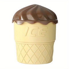 Ice Cream Cone Shaped Ice Bucket with Lid - Silicone Ice Cube Tray