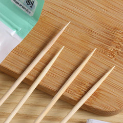 100pcs Disposable BBQ Bamboo Skewers Fruit Vegetable Outdoor Skewers