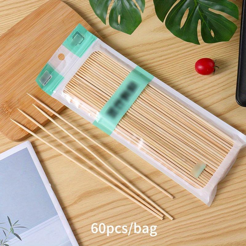 100pcs Disposable BBQ Bamboo Skewers Fruit Vegetable Outdoor Skewers