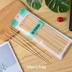 100pcs Disposable BBQ Bamboo Skewers Fruit Vegetable Outdoor Skewers