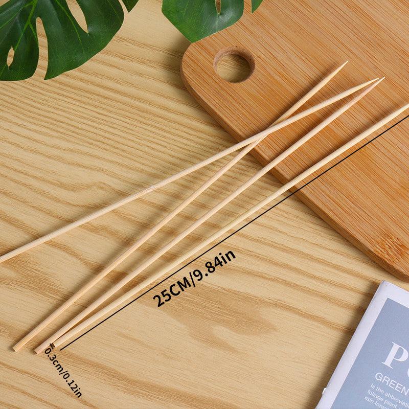 100pcs Disposable BBQ Bamboo Skewers Fruit Vegetable Outdoor Skewers
