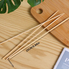 100pcs Disposable BBQ Bamboo Skewers Fruit Vegetable Outdoor Skewers