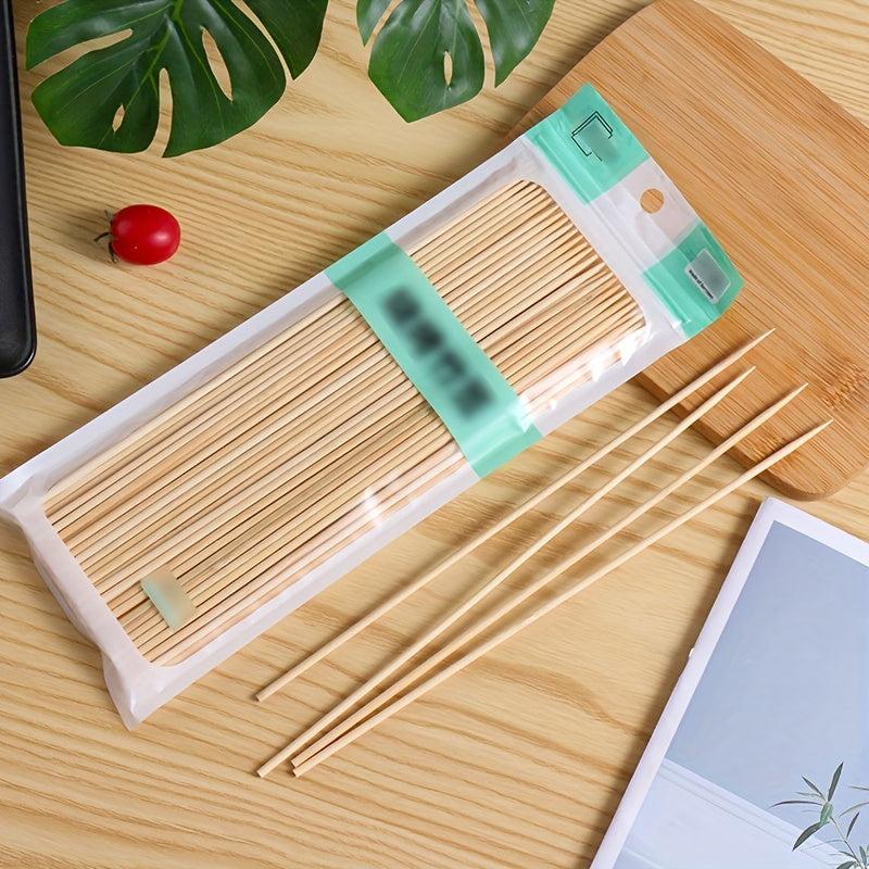 100pcs Disposable BBQ Bamboo Skewers Fruit Vegetable Outdoor Skewers