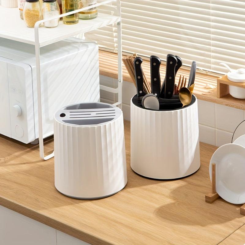 Kitchen Cutlery Block Holder Rotating Universal Storage Rack