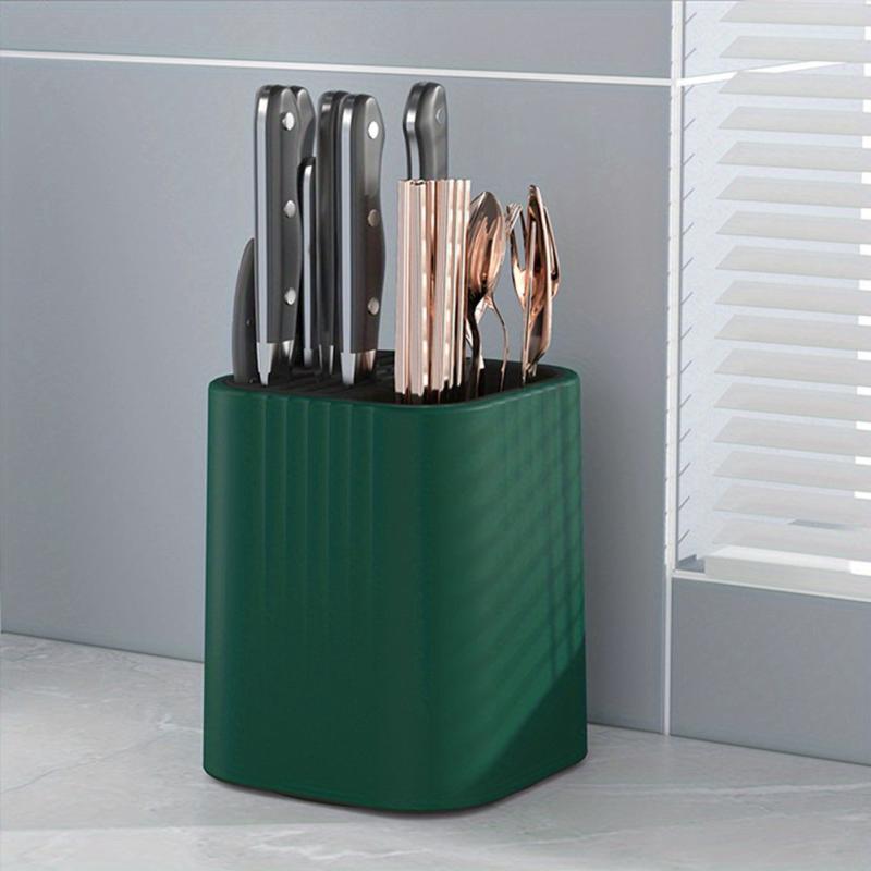Kitchen Cutlery Block Holder Rotating Universal Storage Rack