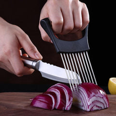 Stainless Steel Onion Slicer Holder for Easy Cutting