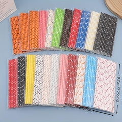 25pcs Colorful Biodegradable Paper Straws for Summer Drinks