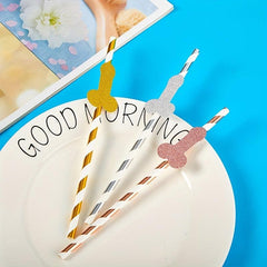 6Pcs Bachelorette Party Disposable Tableware Straw Decor